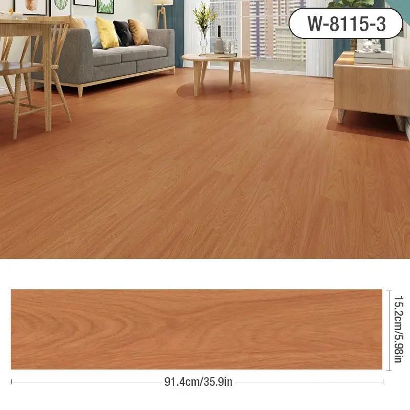 Wood Grain Pattern Floor Sticker, 5 Counts Self Adhesive Floor Sticker, Easy To Install Wall Decal for Living Room, Bedroom, Kitchen