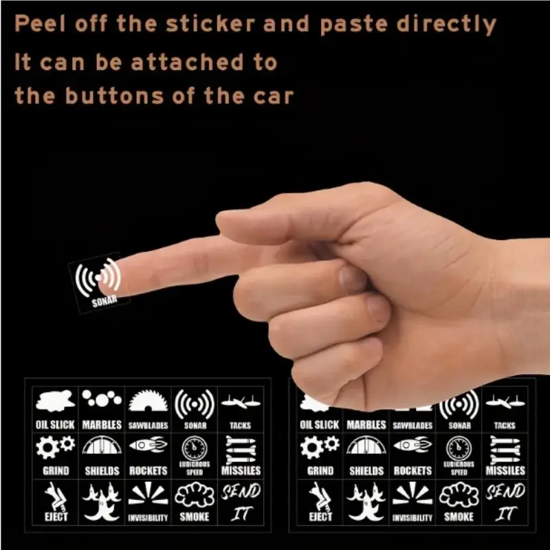 2pc Car Truck Stickers, Unused Button Stickers, Dashboard Control Labels, Interior Decals, Novelty Automotive Accessories