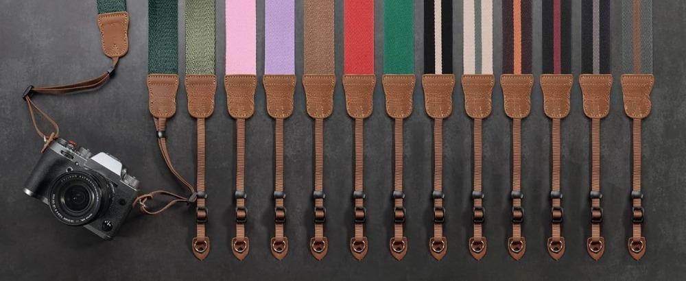 L-WCP012   Black Striped Camera Strap - 1.5" Wide Vintage Crazy Horse Cowhide Head Cotton Straps,Adjustable Neck Shoulder Woven Camera Straps for All DSLR Cameras and Photographers Christmas gift