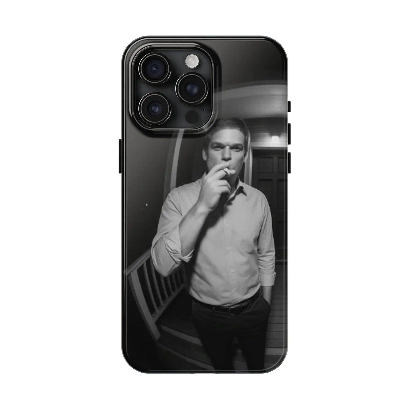 "Dexter" Dark-Themed 2-in-1 Phone Case — Compatible with iPhone 17/16/15/14/13 | Two-Piece Design Featuring Shock Resistance and Vibration Dispersion