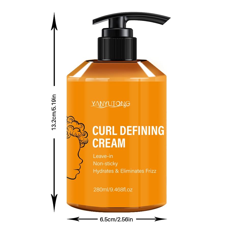 2 bottles of curly hair styling cream, curly hair products, Haircare, specially formulated for wavy and curly hair, enhances luster and fluffiness, contains castor oil and shea butter, moisturizes, soothes frizz