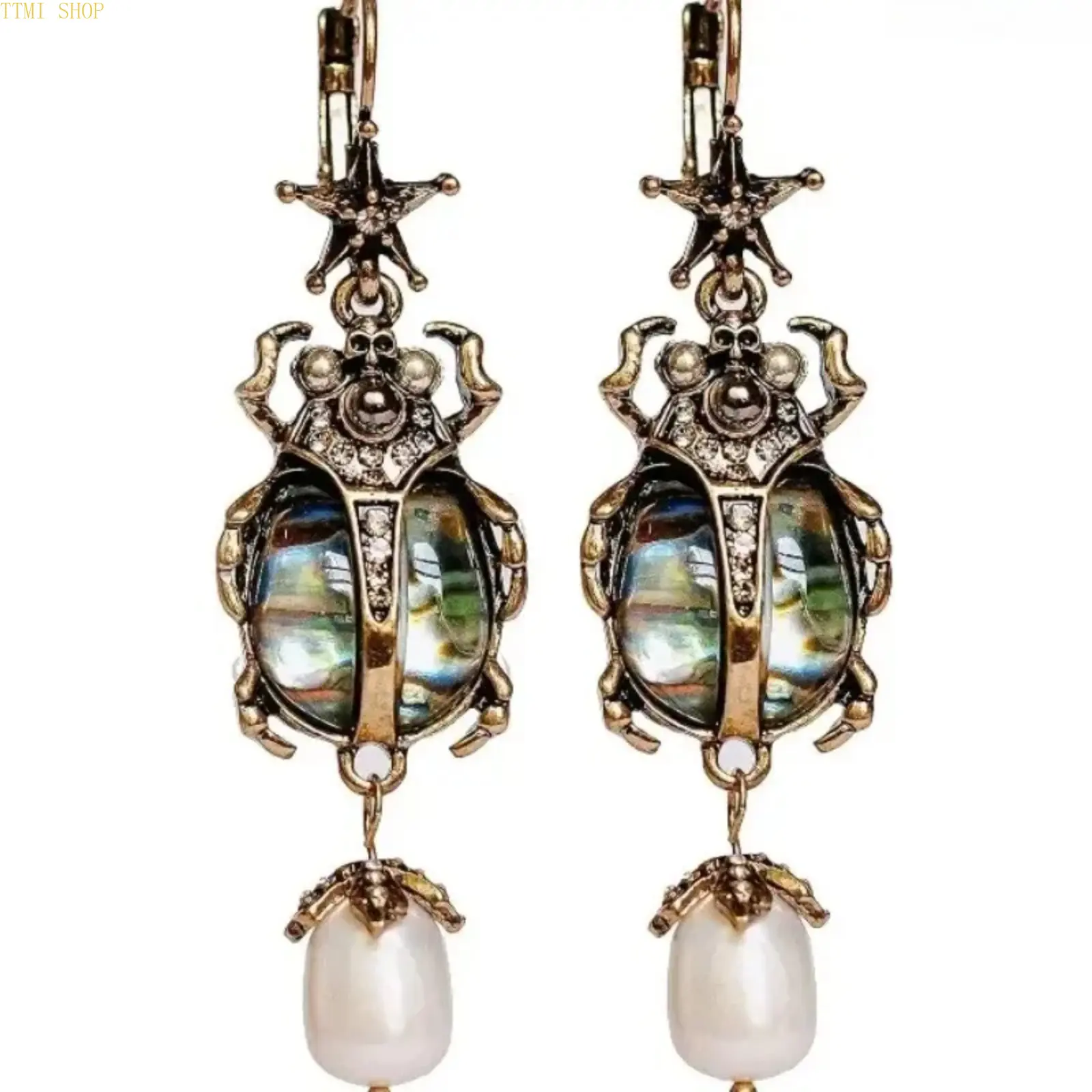 Vintage Egyptian Scarab Beetle Dangle Drop Earrings, Unique Eye-Catching Bug Statement Jewelry, Whimsical Fashion Accessories for Daily Halloween Parties, Thoughtful Birthday Holiday Gift for Women