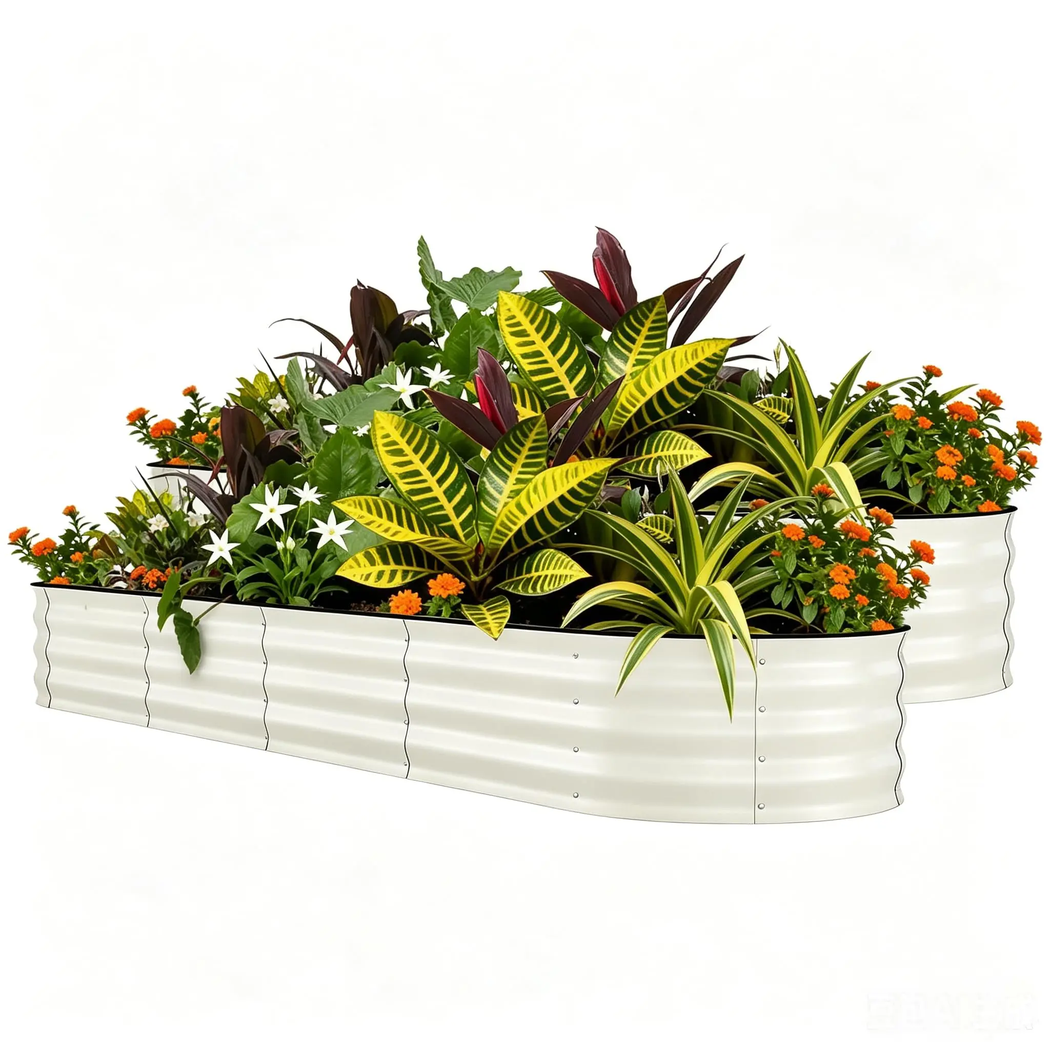 【GARVEE】Raised Garden Bed – Cultivation Frame for Growing Flowers, Plants, Herbs – Urban Garden for Garden, Terrace, Patio, Balcony – 240*60*45CM, Improved with Anti-Cut Strips – Beige