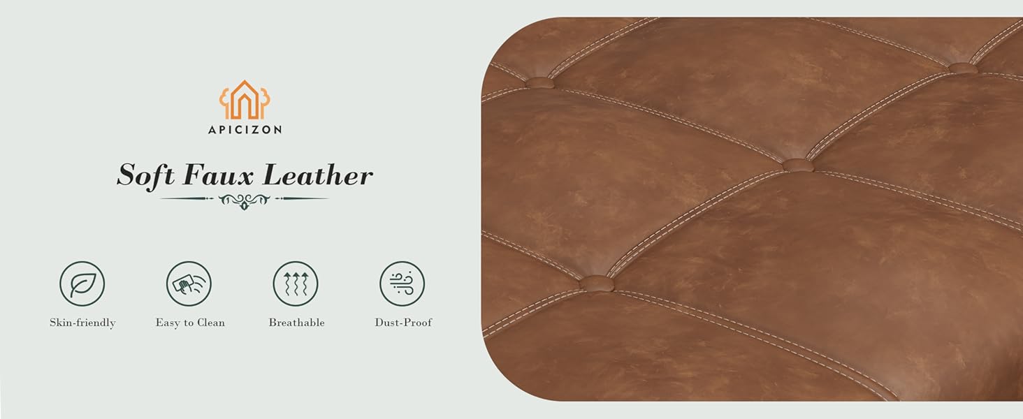 Apicizon 60”Ottoman with Storage, Queen Size End of Bed Storage Bench with Tufted Button, Upholstered Sitting Bench for Front Door Entrance,Bedroom Modern Furniture Soft Cushioned Stool