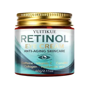 Yuitikue Retinol Eye Cream 60g, Coffee Infused Anti-Fatigue Formula, Hydrating & Firming, Smooths Fine Lines, Youthful Lashes