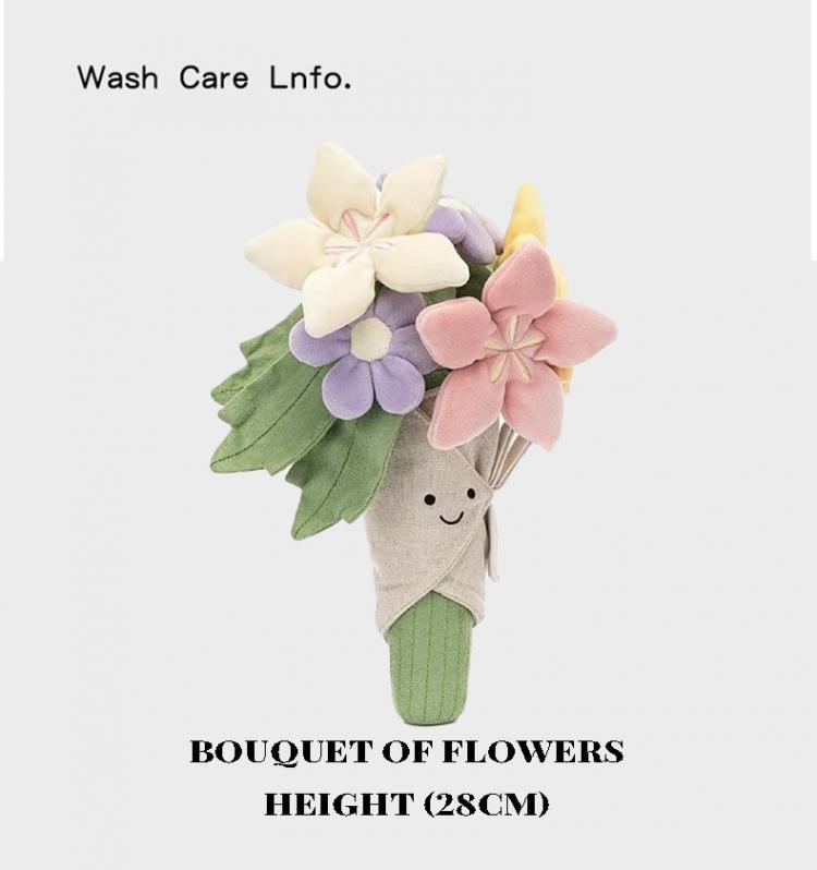 Cute Holding Bouquet Plush Toy Kawaii Tulip Flower Doll Graduation Gift Marriage Proposal Props Creative Girl Birthday Gift easter christmas birthday gift