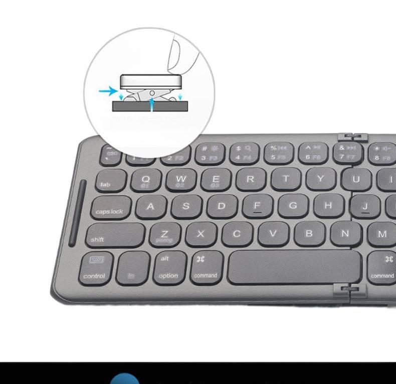 80% off Mini Bluetooth Folding Keyboard Three-Channel Three-System Universal Keyboard Portable Silent Keyboard