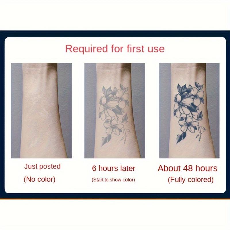 6 Large Herbs Tattoo Sticker Containing 1 One Musket Elements 5 Styles Random, Lasting for 7-15 Days, Waterproof and Friction Resistant, Realistic Effect, Suitable for People Who Don't Want Tattoo Pain