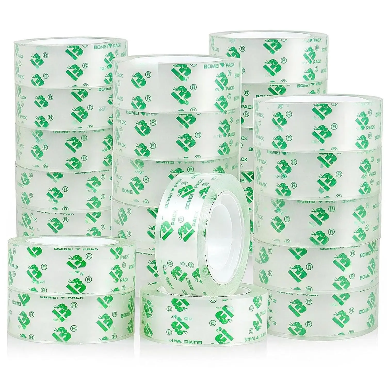 Clear Transparent Tape Refills Rolls for Dispenser, 24 Rolls Value , 3/4 in x 1000 in,1 inch Core,  Wrapping Tape for Office, School and