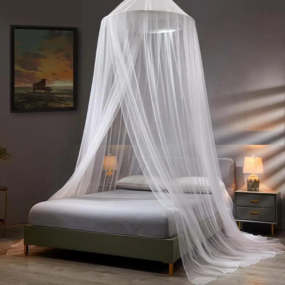 Mosquito Net Bed Canopy for Girls,King Canopy Bed Curtains Queen Size from Ceiling,Dome Mosquito Netting Bed Tent Twin Girls Canopy Bed Decor for Baby Crib,Kid Bed and Adult Beds (White Dome)