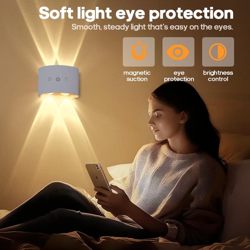 USB Rechargeable LED Wall Light, Motion Sensor Smart RGB Gradual Environment Lamp, Adjustable Indoor Magnetic Table Lamp, Lighting Modes Adjustable