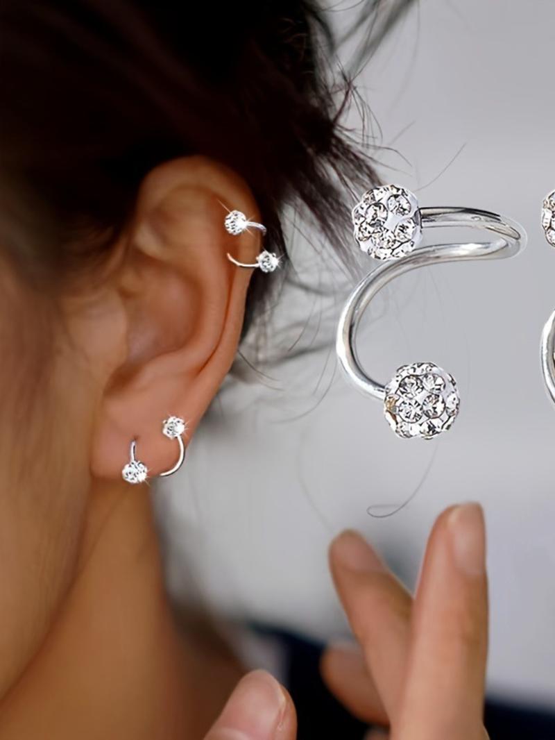 Women's Elegant Rhinestone Decorated Earrings, Exquisite Trendy Earrings, Fashionable Jewelry for Women for Party & Daily Clothing Decor, High Quality Earrings