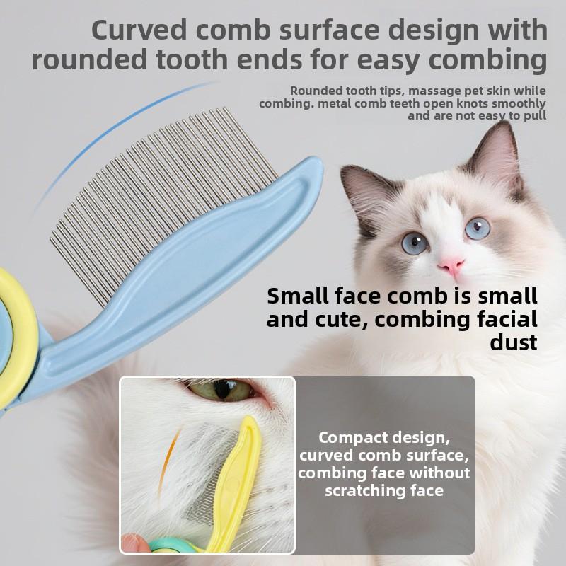 Pet Dog and Cat Flea Removal Folding Comb, Lice Removal Cleaning and Grooming Comb, Dense-Tooth Straight-Row Flea Comb head Portable Hair Roller shedding blade cow scratching brush bag