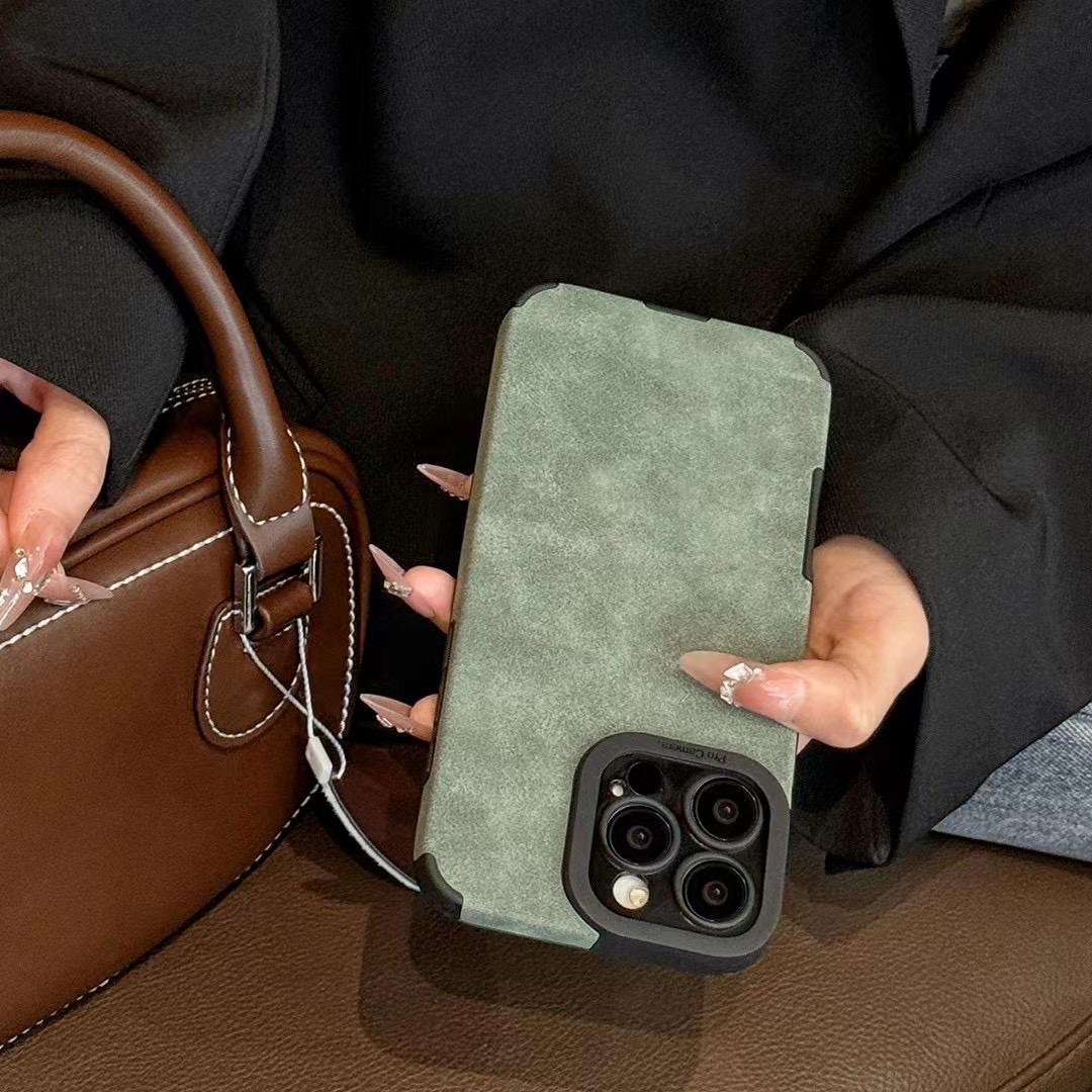 2026 New Fashion Luxurious Imitation Deer Skin Matte Phone Case, Soft Shockproof Cover for iPhone 17 Pro Max, 16, 15, 14 Plus, 13, 12 Pro Max