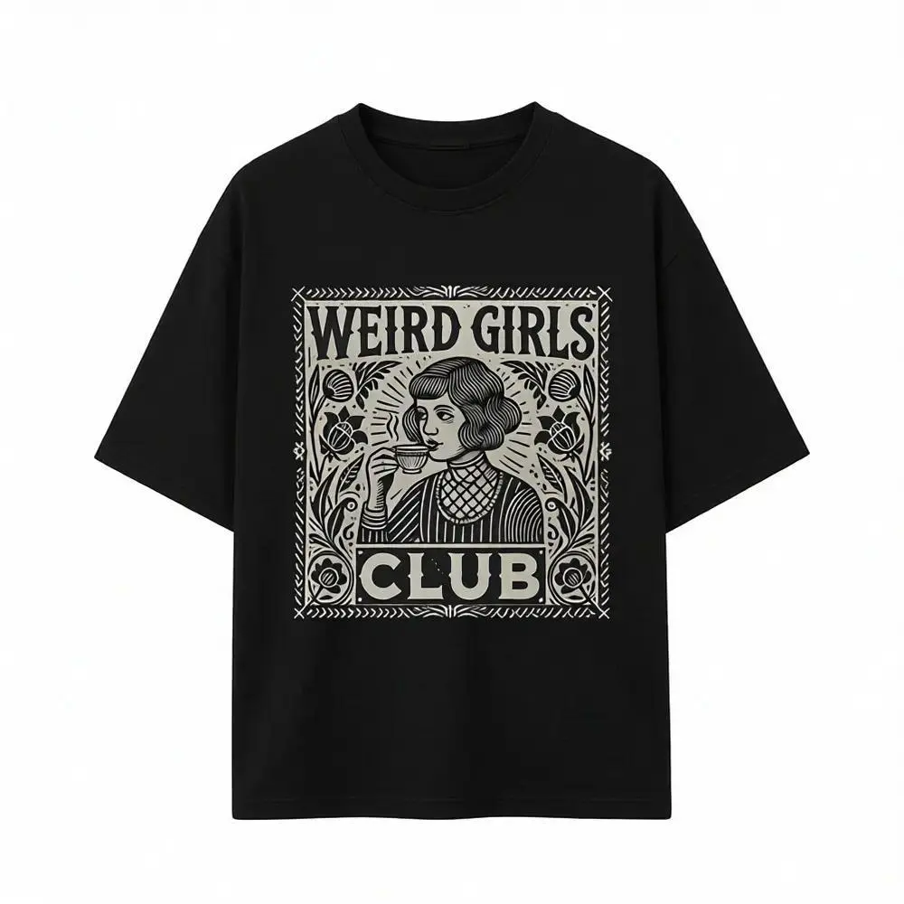 Women's Short-Sleeve Round Neck Crew Neck T-Shirt - Witch Aesthetic Gothic Graphic, Weird Girl Club Vintage Alt Casual Outdoor Sports Top