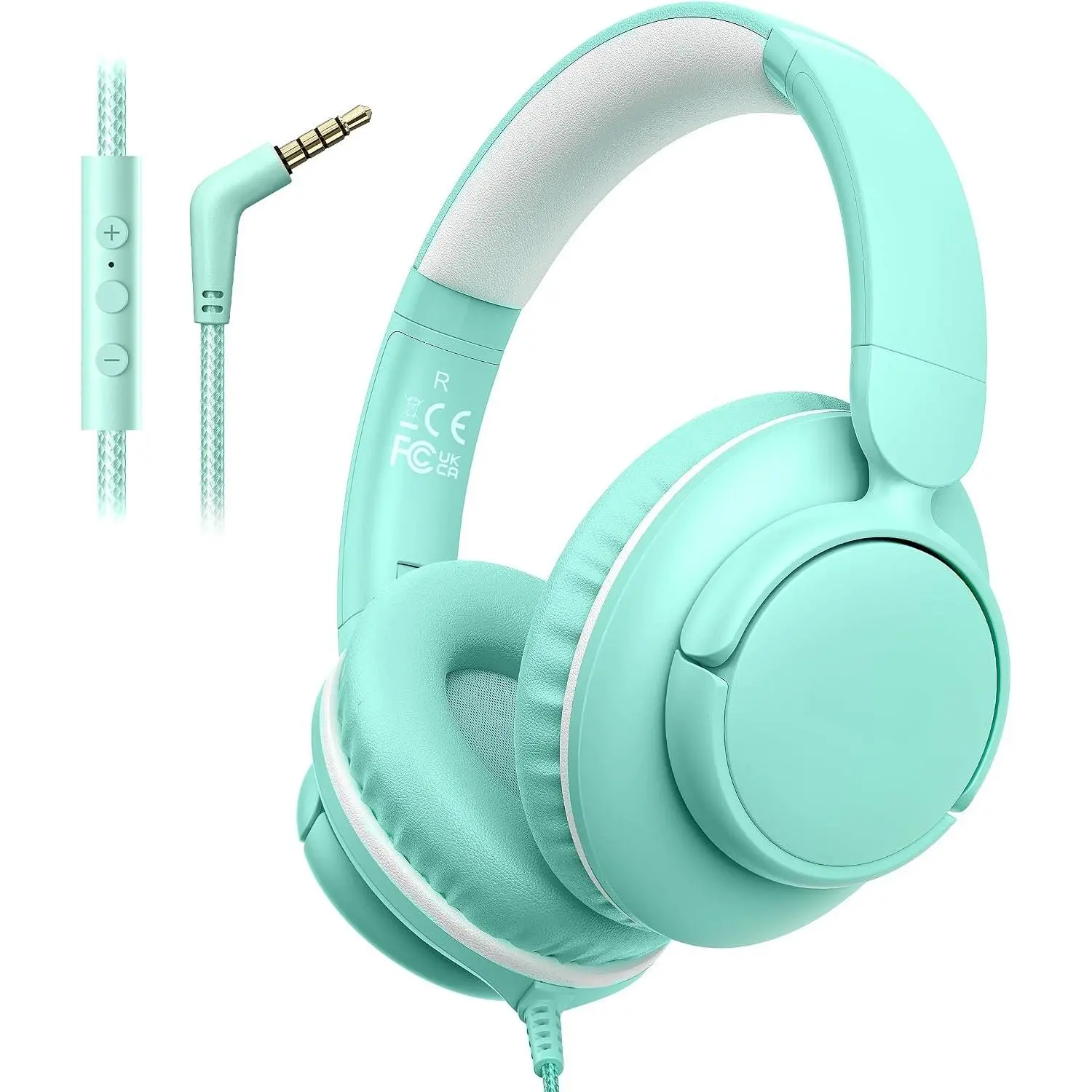 Wired Headphones with Mic, 3.5mm Headphones Volume Control for School Black