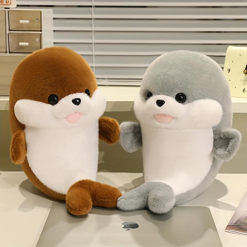 Adorable Seal Plush Toy - Soft Cuddly Stuffed Suitable for Aquatic-Themed Gift, Cozy Lying Seal Design, /Grey/, Perfect for Bedtime panion & Decor for & (Birthday, Christmas)