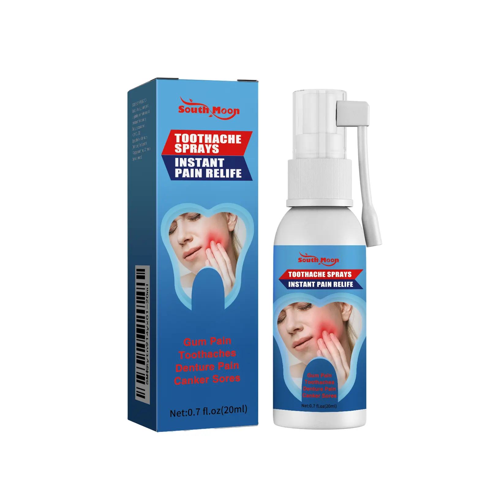 South Moon Peppermint Oral Breath Mist, Portable Pocket Spray for Daily Fresh Mouth Care