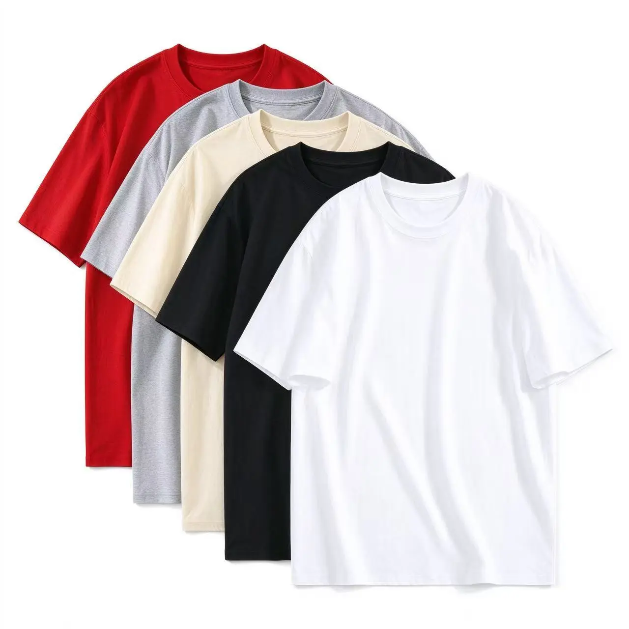 Unisex Cotton Crew Neck T-Shirt - Neutral Short Sleeve Basic Street Style Solid Soft Top - Five Solid Colors for Couples - Suitable for Sports, Work, School, and Casual Wear