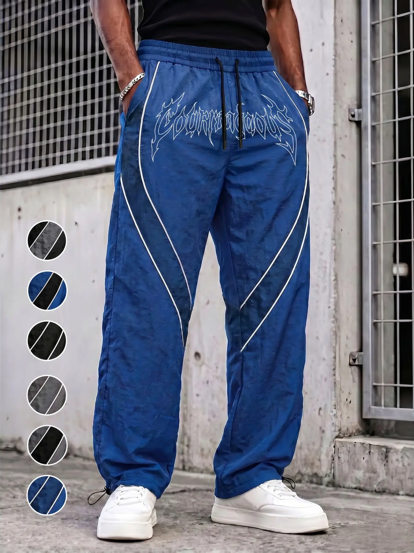 New Men's Casual Sport Pants, Loose Fit, Elastic Waistband, Fashionable Print, Lightweight Fabric, Perfect for Daily Wear, Athleisure Menswear