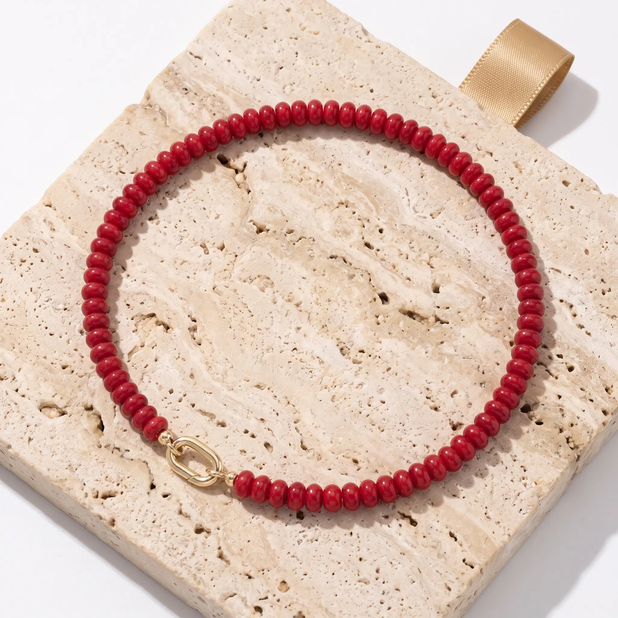 Handmade Natural Stone Necklace with Abacus Beads - Minimalist Retro Collarbone  for Women, Adjustable Daily Wear Accessory, Skin-Friendly, Beaded Necklaces, Detachable Clasp, Unisex,  Jewelry Necklaces