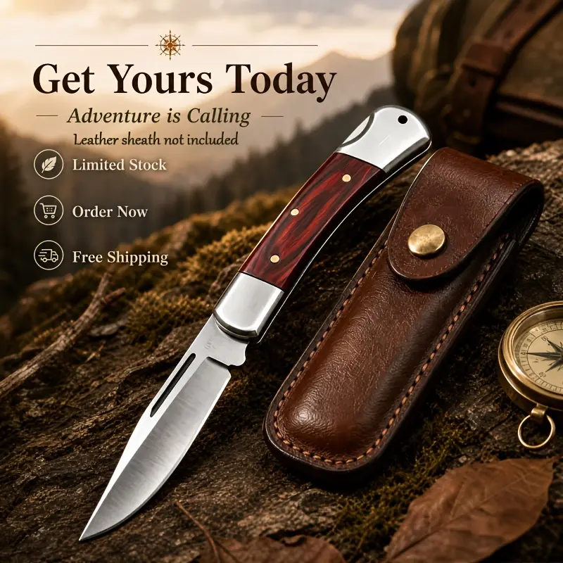 Classic Folding Knife, with Spearhead Blade, Lightweight And Portable Design, Quick Cutting, Ergonomic Handle, Suitable for Home Decoration, Camping And Precision Tasks, Reliable Craftsmanship, Outdoor Exploration Tool, Leather Sheath Not Included