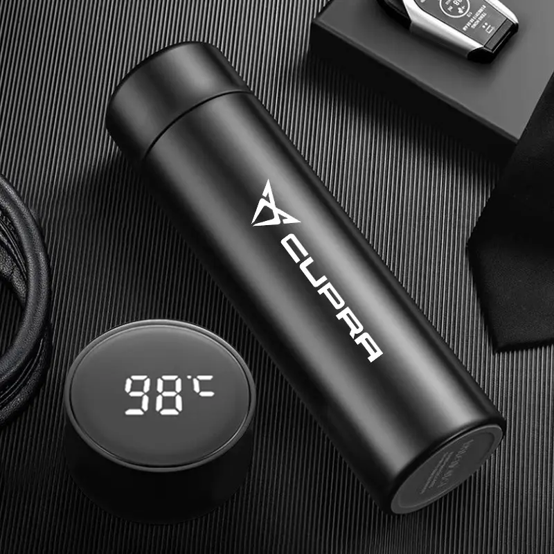 500ML Coffee thermos leak proof car vacuum bottle travel portable thermos cup For Seat Leon Mk3 Mk2 5f Ibiza 6j 6l Ateca Born FR Formentor Tarraco Altea E-Racer Tavascan Alhambra
