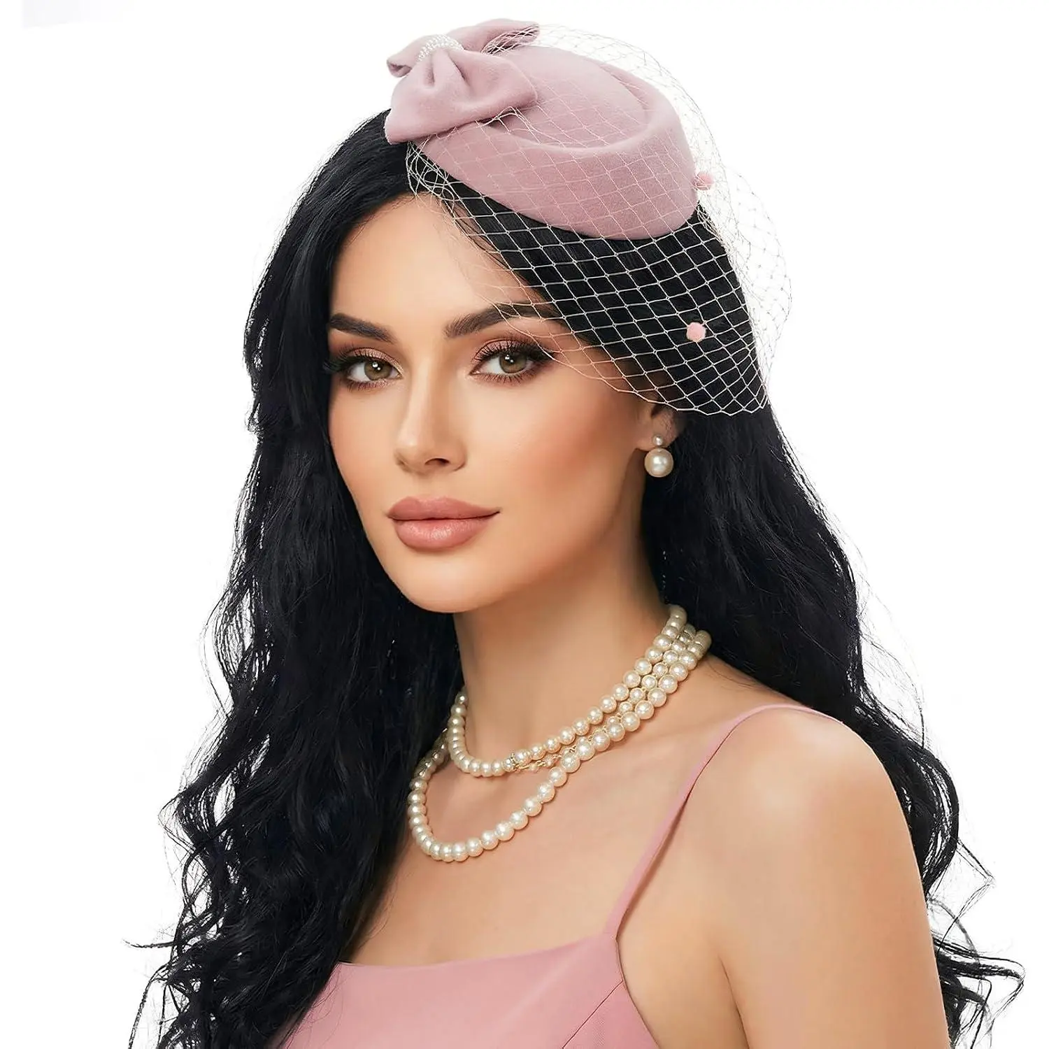 Fascinator Hat for Women Veil Fascinators  Party Wedding Retro Pillbox Hats for  Dresses Accessories