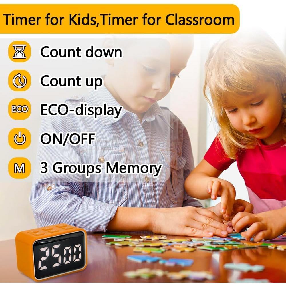 Digital Mini LED Timer, Rechargeable LED Countdown/Up Timer, 3 Pre-Set Memory Time Loud /Off Function, Ideal for Homework, Classroom, Office, Cooking, Students (Blue) Digital Mini LED Timer, Rechargeable LED Countdown/Up Timer, 3 Pre-Set Memory Time Loud /Off Function, Ideal for Homework, Classroom, Office, Cooking, Students (Blue)
