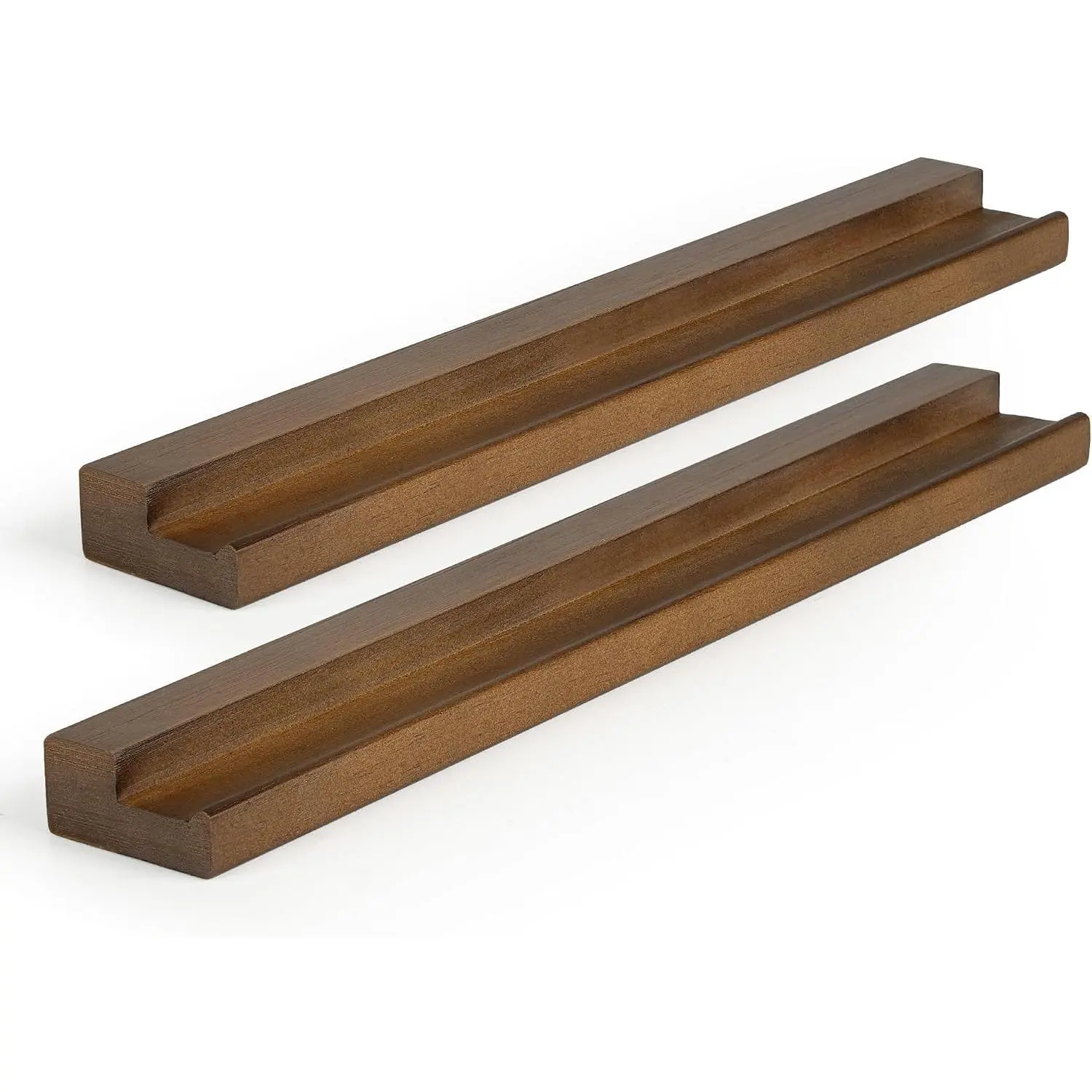 Vinyl Wall Mount, 2 Pack Solid Wood Record Shelf, Album Record Holder Display, 12 inch Floating Shelves for Wall, Magazine Shelf, Kids Bookshelf for Bedroom, Living Room, Walnut