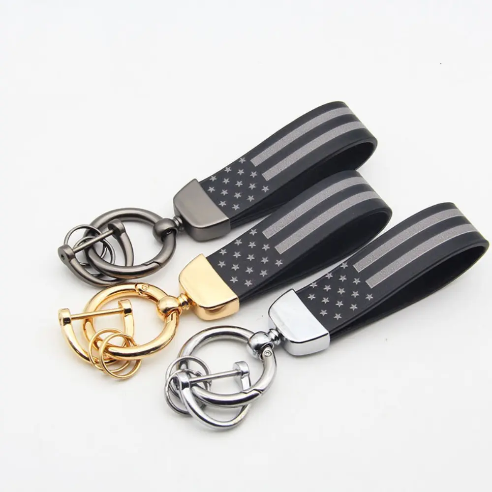 American Flag Pattern Car Keychain, Fashionable Alloy Keychain for Men, Fashion Accessories for Daily Use, Trendy All-match & Exquisite Keychain for Birthday Gift, Keychain Wristlet