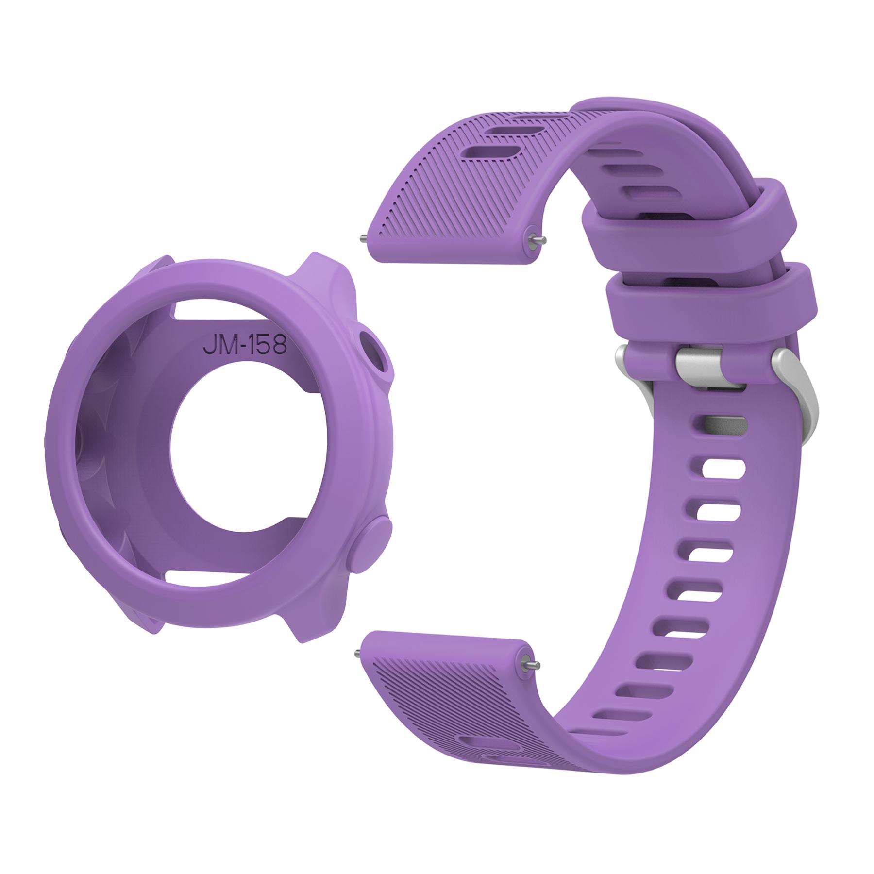 Silicone Watch Band and Case for Garmin Forerunner 158, Soft Skin-Friendly, Waterproof, Multiple Colors, Unisex, Sporty and Casual