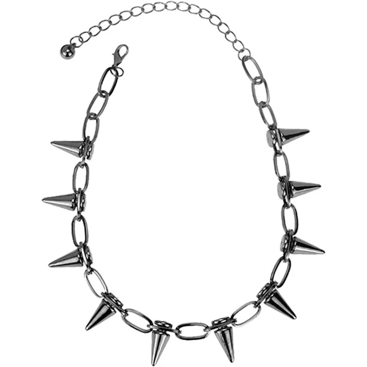 Spike Necklace for Women   Adjustable  Hop Cool Spike Choker Rivet Goth Necklaces Chokers with Spikes and Chain Streetwear  Punk Necklace for Women Men