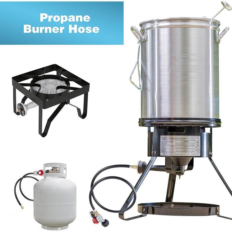 4 FT 0-30 PSI Adjustable High Pressure Propane Regulator with Hose and PSI Gauge, LP Gas Grill Regulator Hose with 1/8 MNPT Pipe Fitting for Grill, Burner, Fryer, Cooker, firepit and More, Lpg Hose