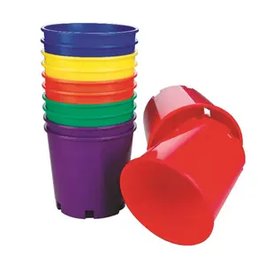 Large Stacking Buckets. Includes 12 Plastic Buckets, 2 Each in 6 Colors. 8" H X 8-1/2" Top Diameter. Use for Storage, Toss Targets or Speed Stacking Games.fidget toys