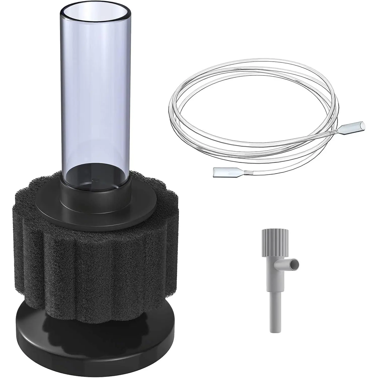 Aquarium Sponge Filter, Mini Sponge Filter Kit with Airline Tubing and Control Valve for Small Fish  up to 3 Gallon