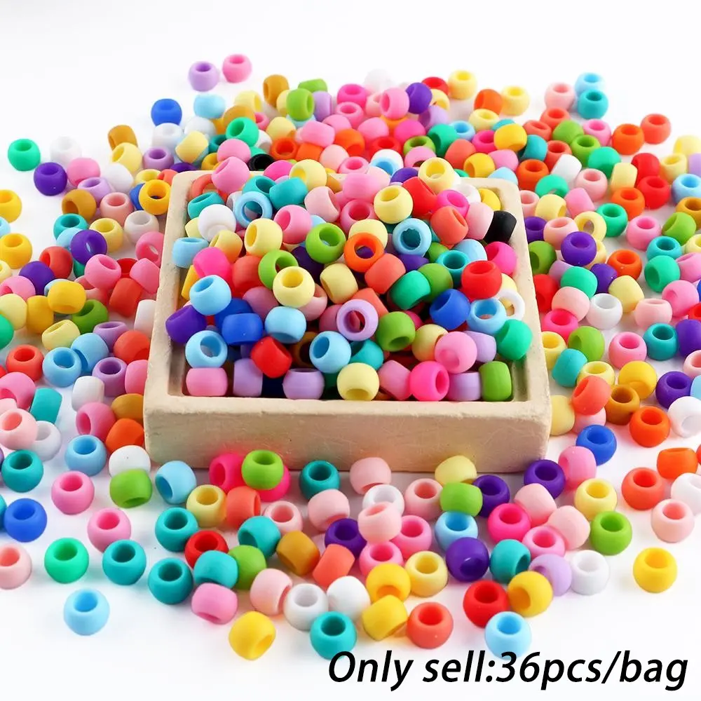 36pcs colored silicone large hole hair beads, threaded beads, suitable for dirty braids, multi-color jewelry accessories, braided hair decoration, women's hair accessory set hairpin decoration, sweet braided hair accessory production