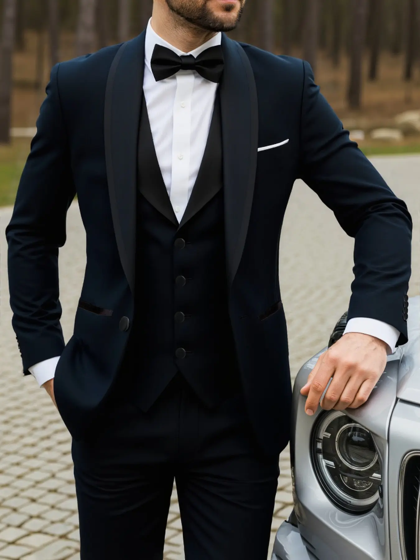 Men's Business Suit, High-Quality Spring Men's Clothing, Groom Wedding Dress, Plain Color Suit, Slim-Fitting, Long Sleeve