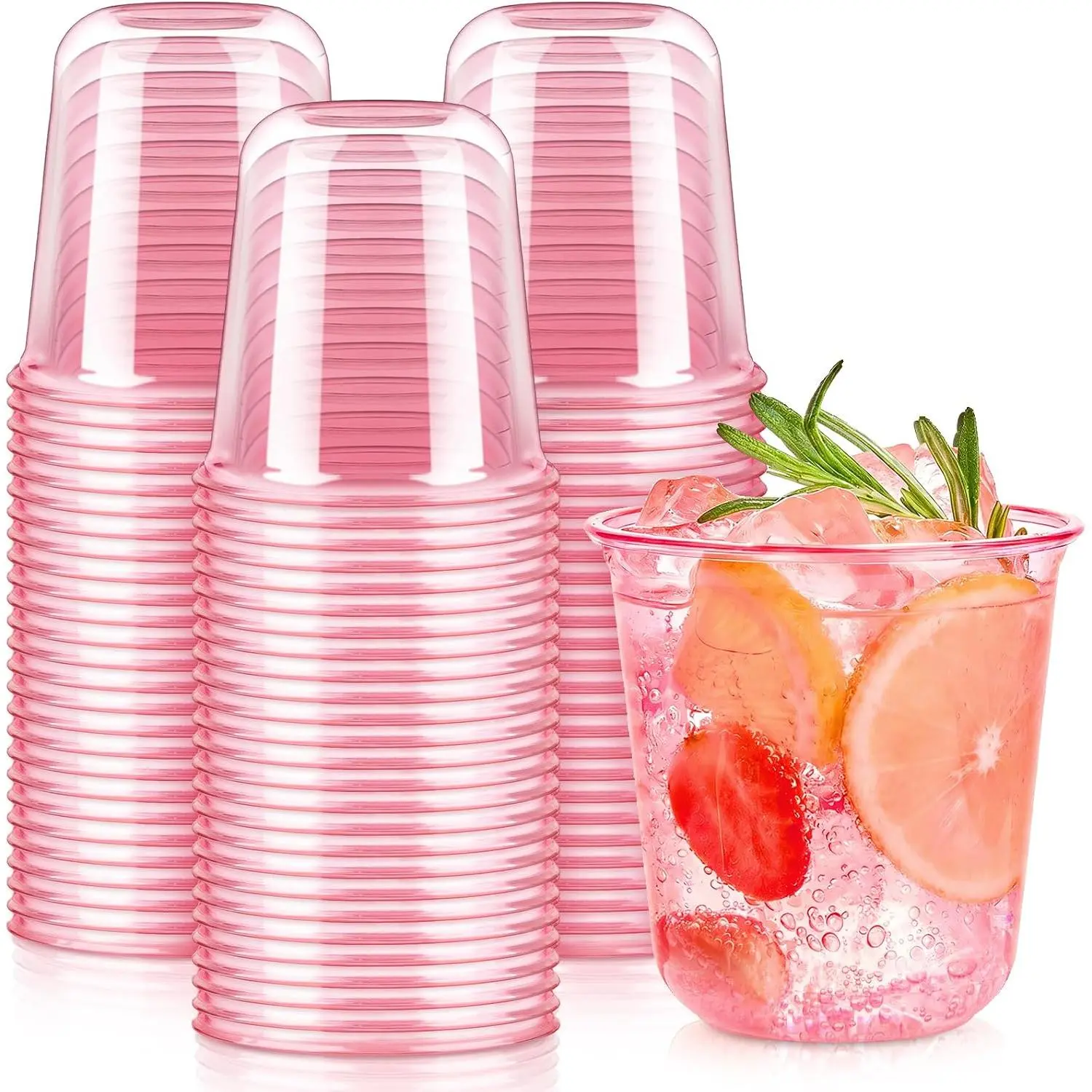 12 oz  Plastic Cups for Party, 50 Pack | Disposable Stemless  Glasses,  Party Cups,  Cups for Meeting, Wedding, Birthday Party, Shatterproof