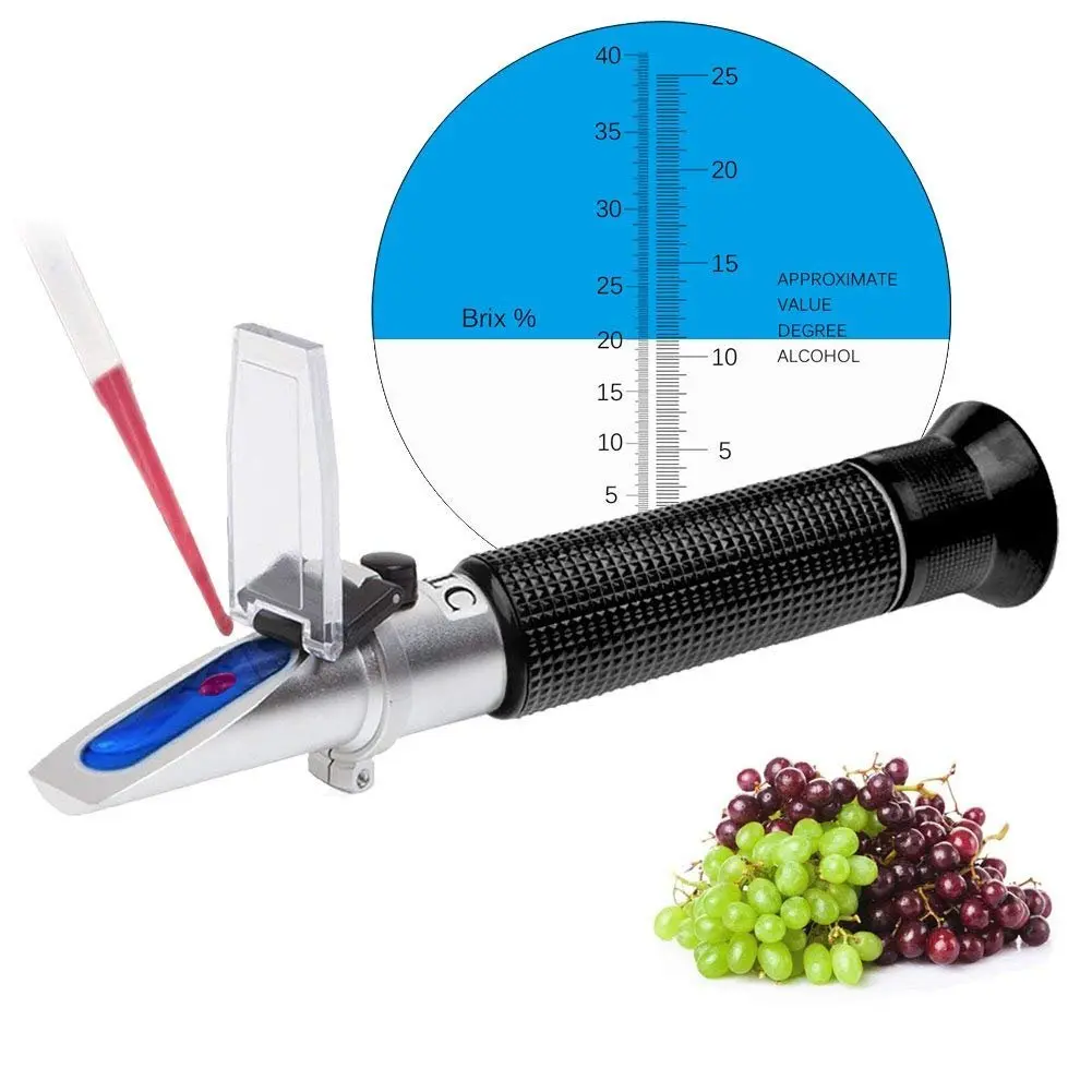 Refractometer for Grape  Brewing, Measuring Sugar Content in  Grape Juice and Predicting The   ,  Scale of 0-40% Brix & 0-25% vol ,  Making Kit