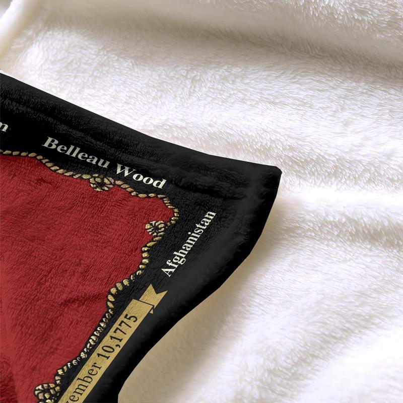 U.S. Marine Corps Emblem Pattern Blanket, 1 Count Soft Warm Throw Blanket with Storage Bag, Air Conditioning Room Blanket, Comfortable Nap Blanket for Home & Office