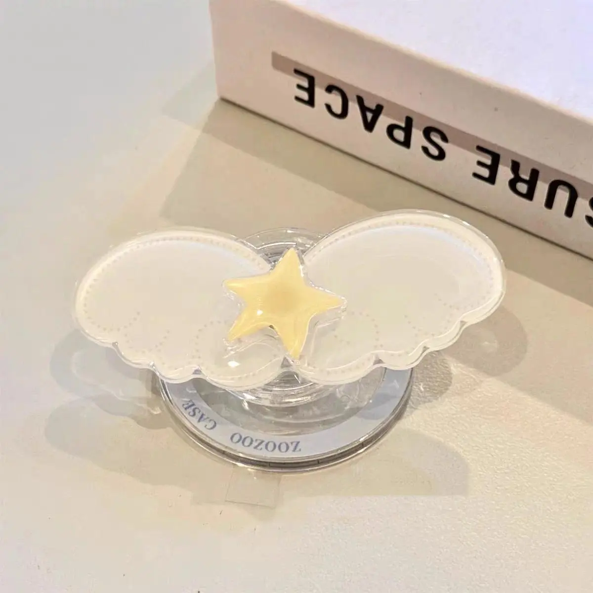 Korean Cute Wing Star Rotation Magnetic Phone Griptok Grip Tok Stand For iPhone 15 14 16 promax For Magsafe Bracket Holder