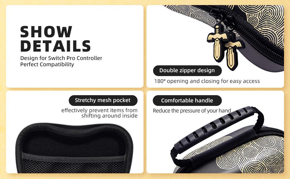 Switch Pro Controllers with Carrying Storage Case, Upgraded Gamepad Switch Remote Wireless Replacement for Switch Controller Support NFC/Dual Vibration/Screenshot/Wake-up Function, Perfect for Youngsters & Adults, ldeal Birthday Gift