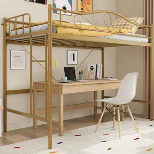 Garvee Individual Loft Bed with Ladder and Safety Rail, Noise-Free, Durable Metal Construction, Supports up to 400 lbs, Space-Saving Design, No Box Spring Needed, Easy Assembly