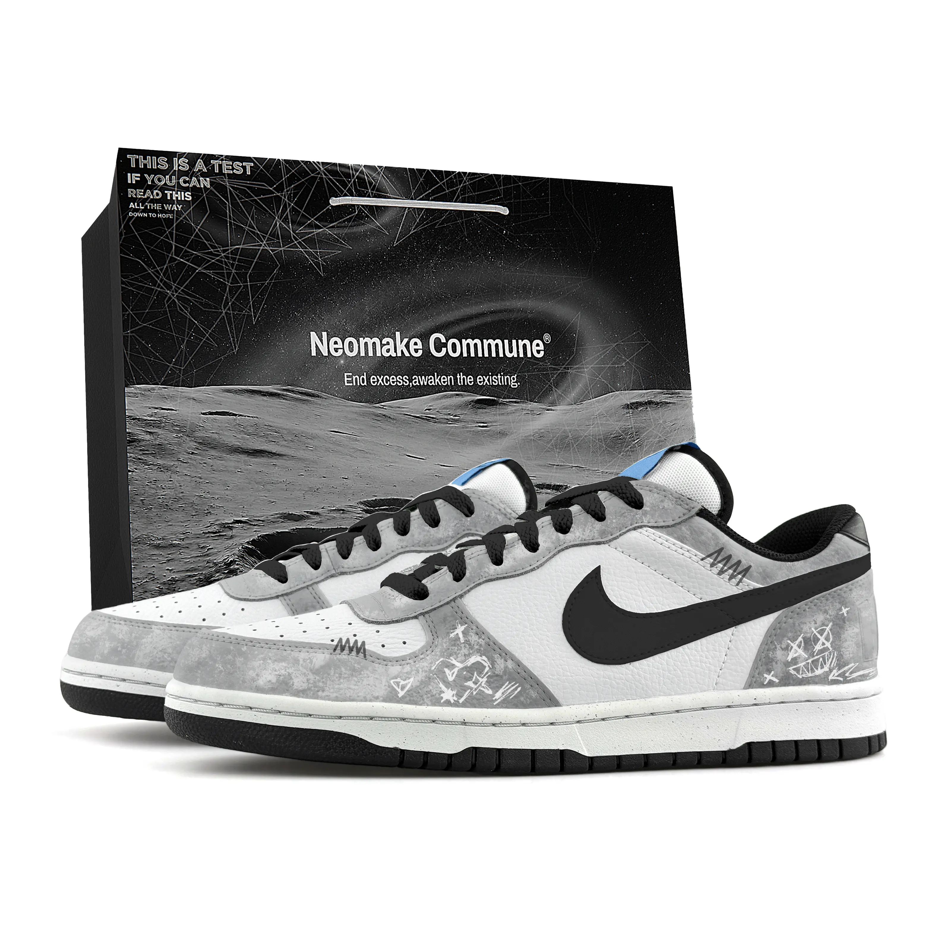 Nike Custom Graffiti Sneakers – Unisex Low-Top Casual Shoes with Vintage Distressed Design, Non-Slip Grip, and Comfortable Fit Verifiable, with credentials and supporting global authentication
