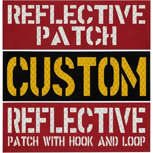 Custom Reflective Name Tape, Customizable Text Personalized Patch with Hook Loop Fastener (Text in 1 Line)Gift.