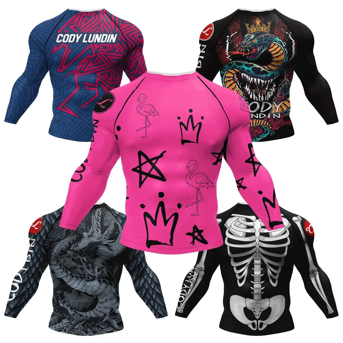 Cody Lundin Designer Men Cool Sports Shirts Jiu Jitsu Gi Rashguard Upf 50+ Cycling Running Tops Tattoo Compression Gym T-Shirts