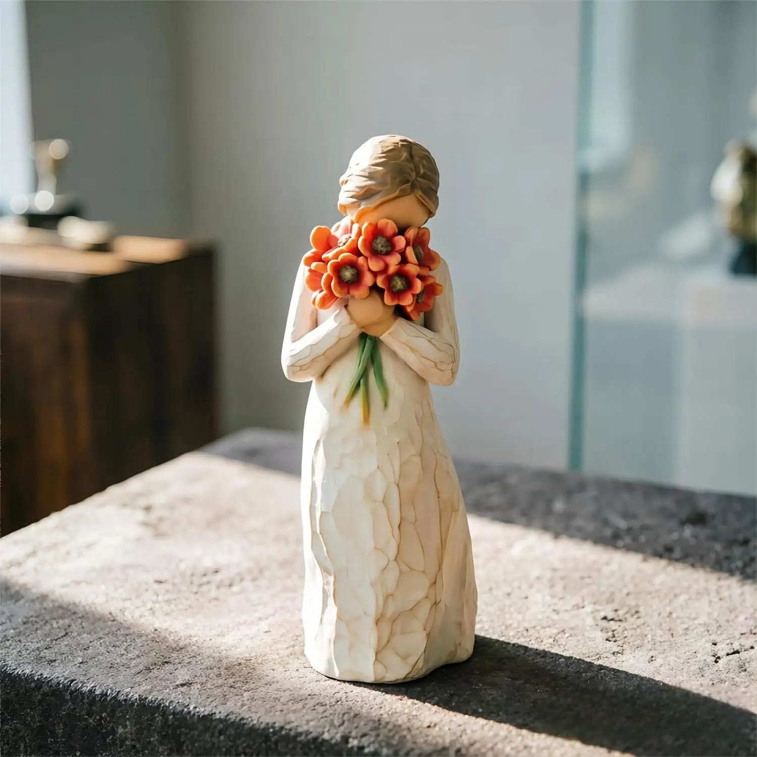 Willow Tree Warm Embrace, Surrounded by The Warmth of Family and Friends, A Gift to Celebrate Friendships, or Those who Love Flowers, Sculpted Hand-Painted Figure
