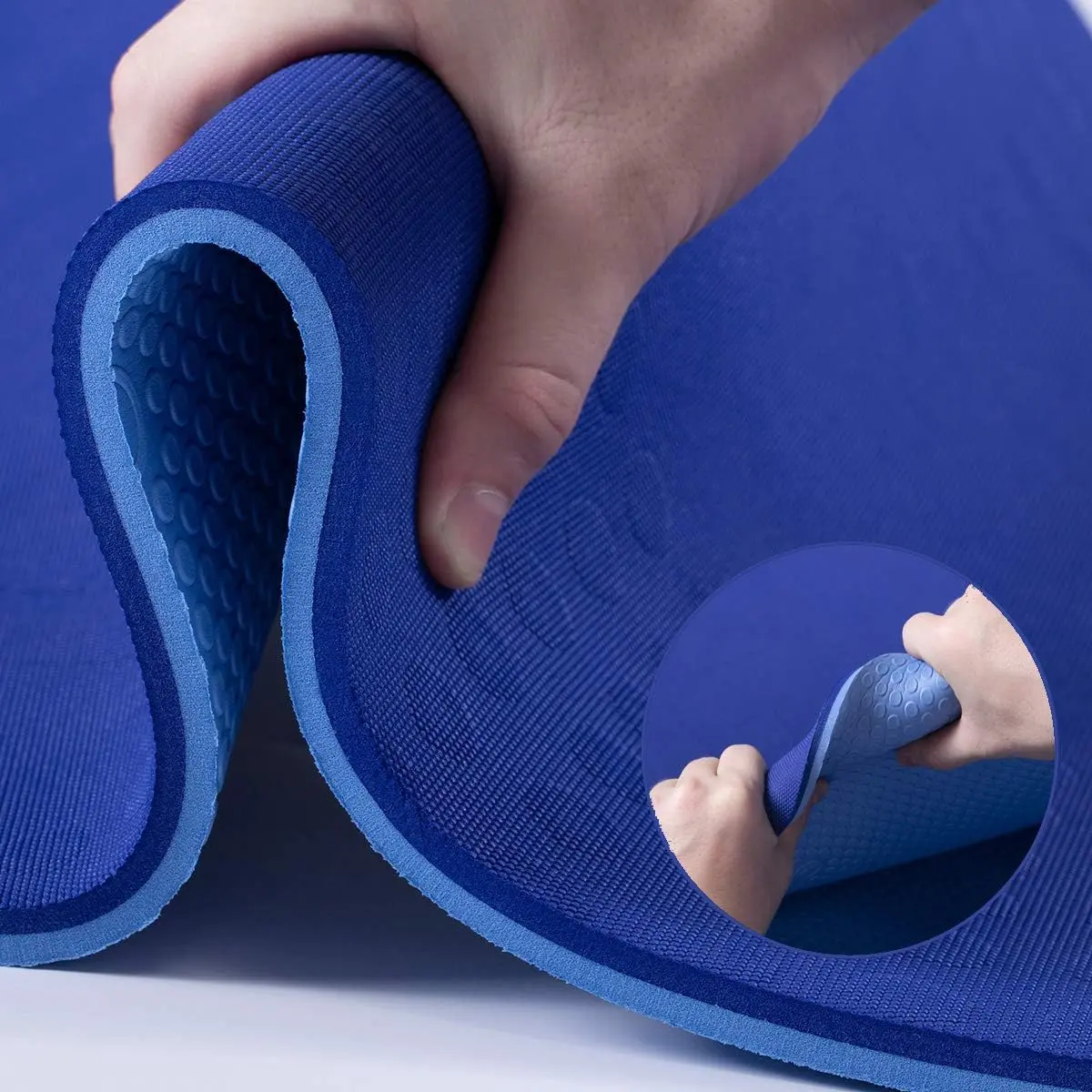 JELS Extra Thick Yoga Mat, 2/5 inch,   Non Slip Design, SGS Certified TPE Material, Yoga Mat for Men Women with Carrying Strap,Exercises Mat for Yoga, Pilates and Floor Workout(72"x26")…