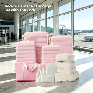 13-Piece Expandable Hardshell Luggage Set with TSA Lock & Silent 360° Spinner Wheels, 16/20/24/28 Inch Rolling Suitcases with Duffel Bag & Full Packing Cubes for Family Vacations & All Trips